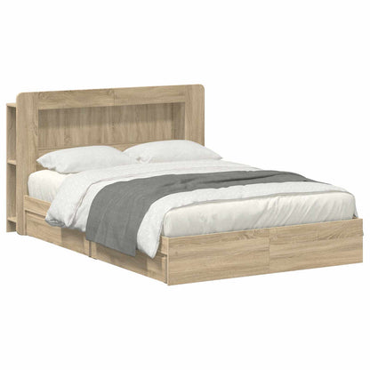 Bed Frame with Storage Sonoma Oak 150 x 200 cm Engineered Wood