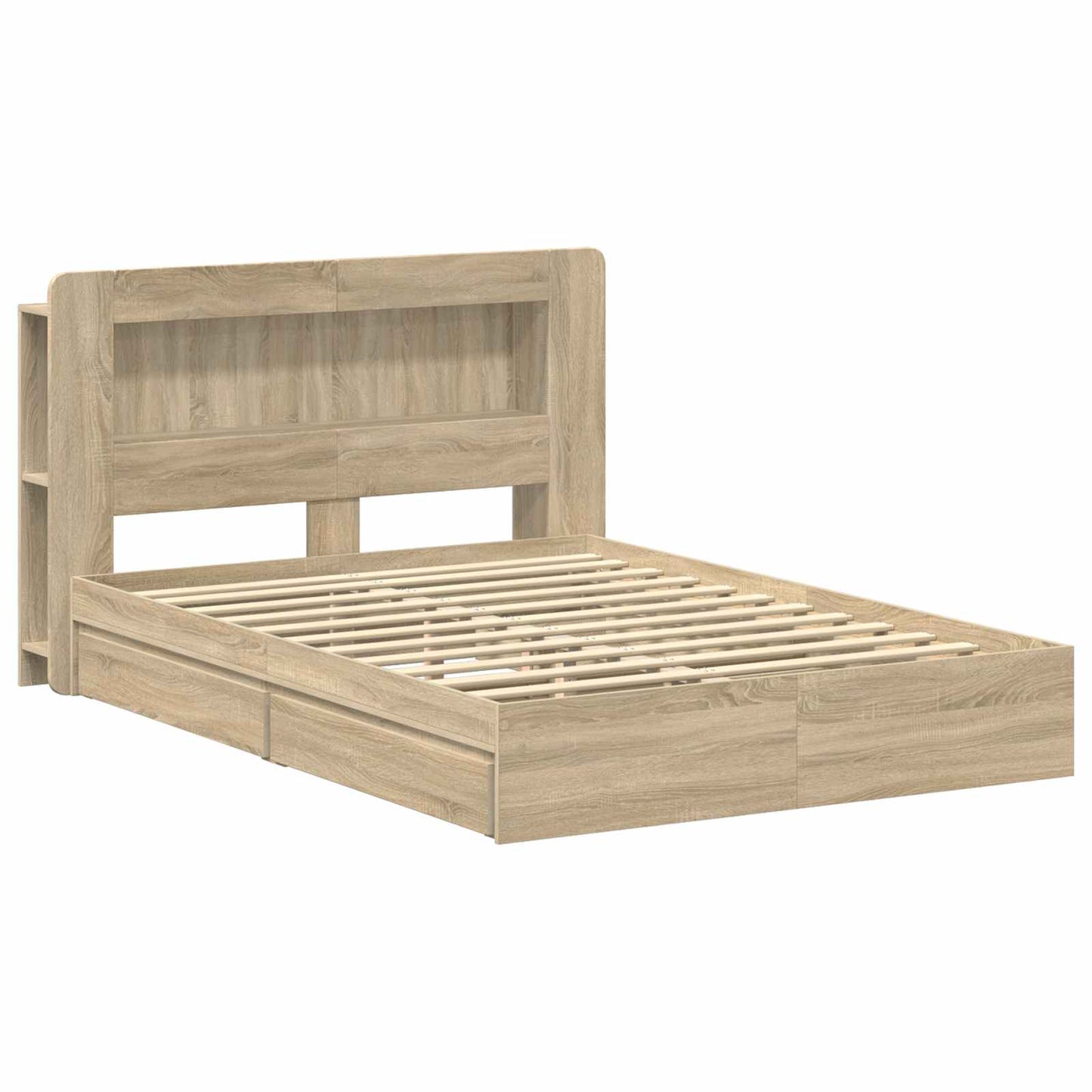 Bed Frame with Storage Sonoma Oak 150 x 200 cm Engineered Wood