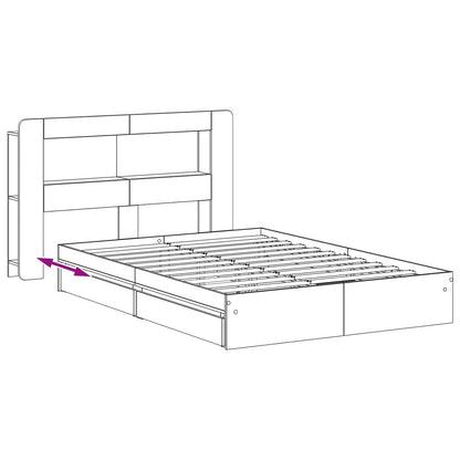 Bed Frame with Storage Sonoma Oak 150 x 200 cm Engineered Wood