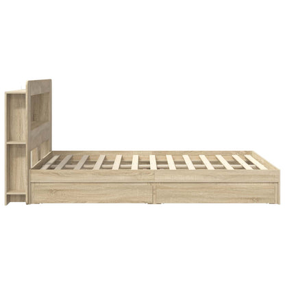Bed Frame with Storage Sonoma Oak 150 x 200 cm Engineered Wood