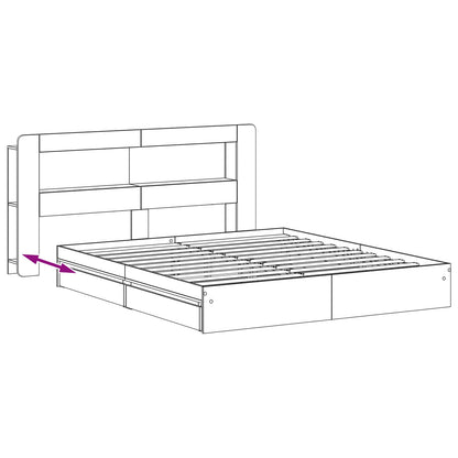 Bed Frame with Storage Grey Sonoma 200 x 200 cm Engineered Wood