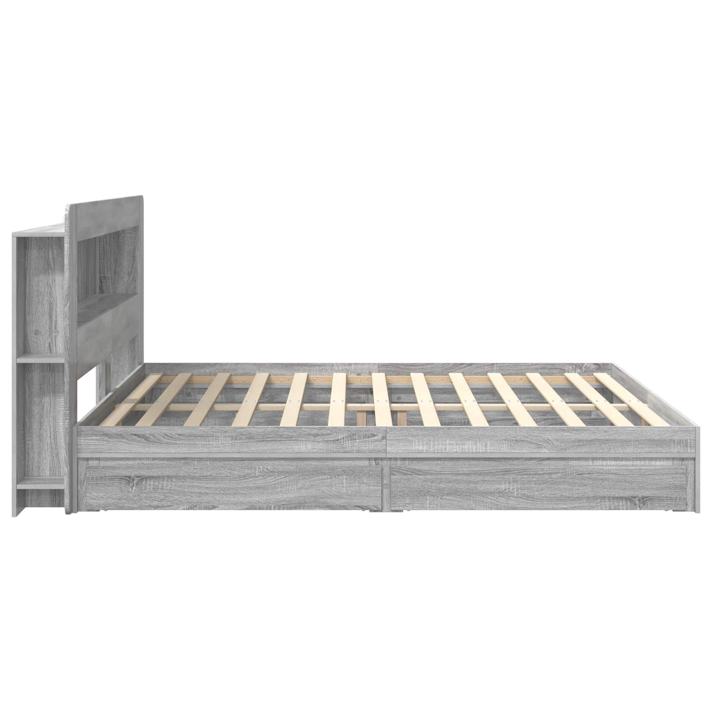 Bed Frame with Storage Grey Sonoma 200 x 200 cm Engineered Wood