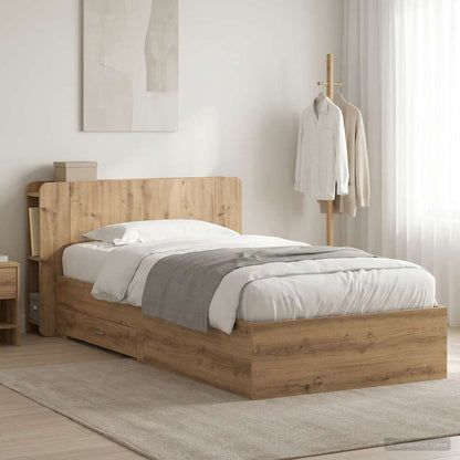 Bed Frame with Storage Artisan Oak 80 x 200 cm Engineered Wood