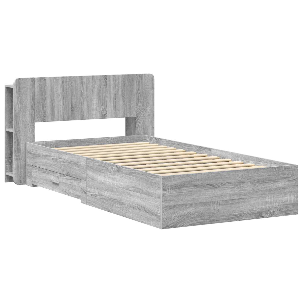 Bed Frame with Storage Grey Sonoma 80 x 200 cm Engineered Wood