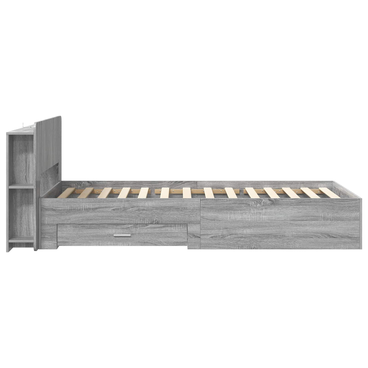 Bed Frame with Storage Grey Sonoma 80 x 200 cm Engineered Wood