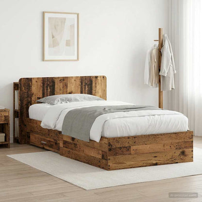 Bed Frame with Storage Old Wood 80 x 200 cm Engineered Wood