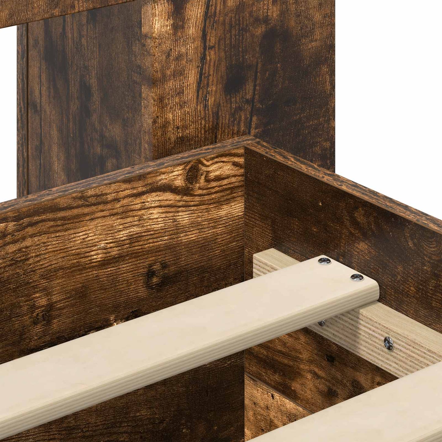 Bed Frame with Storage Smoked Oak 80 x 200 cm Engineered Wood