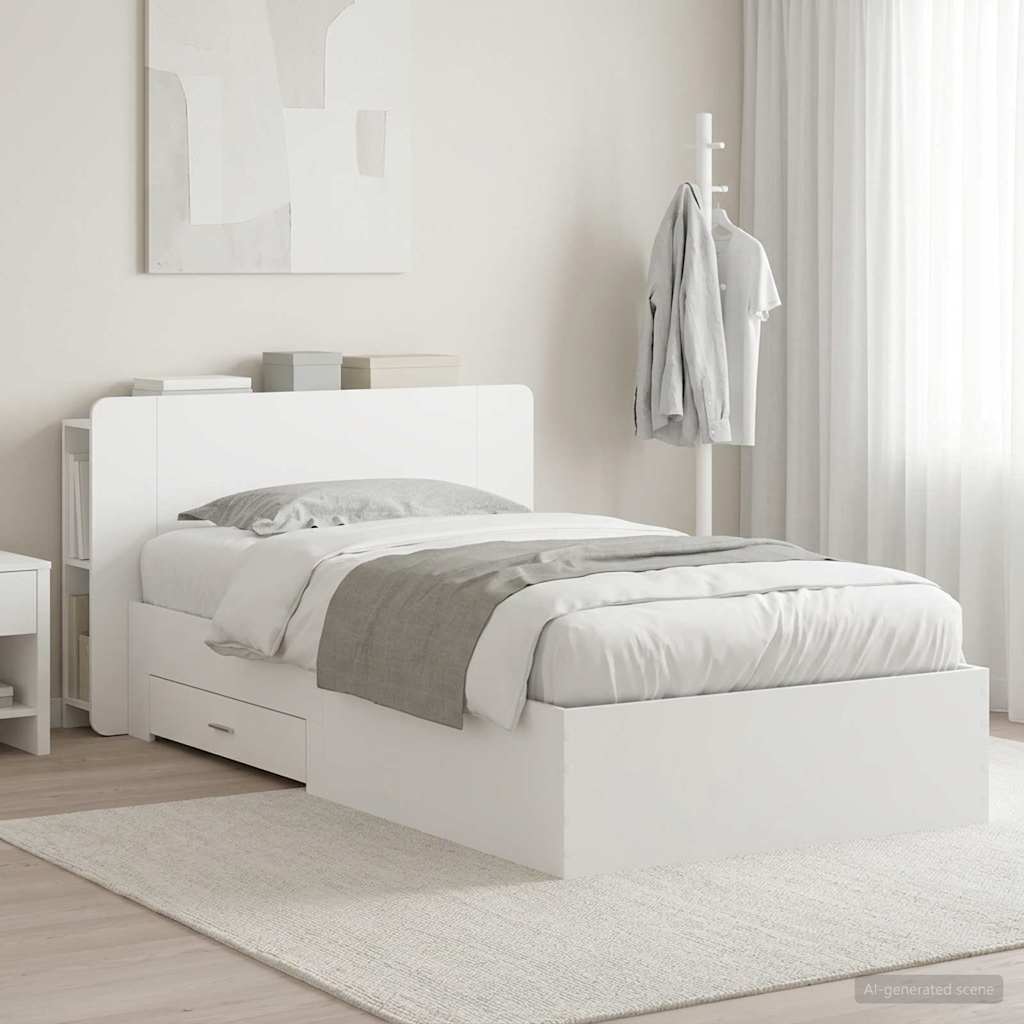 Bed Frame with Storage White 80 x 200 cm Engineered Wood