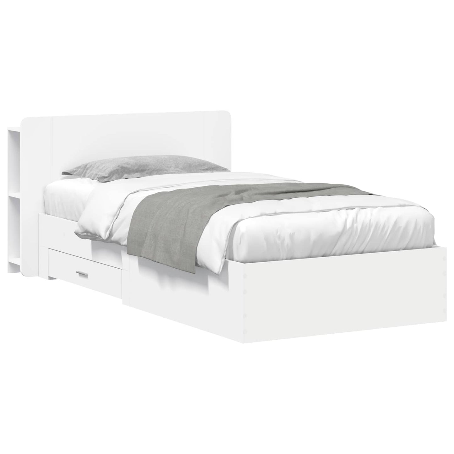 Bed Frame with Storage White 80 x 200 cm Engineered Wood