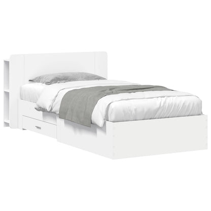 Bed Frame with Storage White 80 x 200 cm Engineered Wood