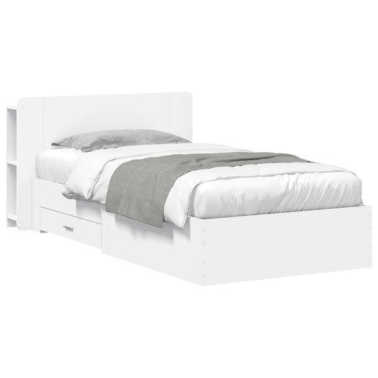 Bed Frame with Storage White 80 x 200 cm Engineered Wood