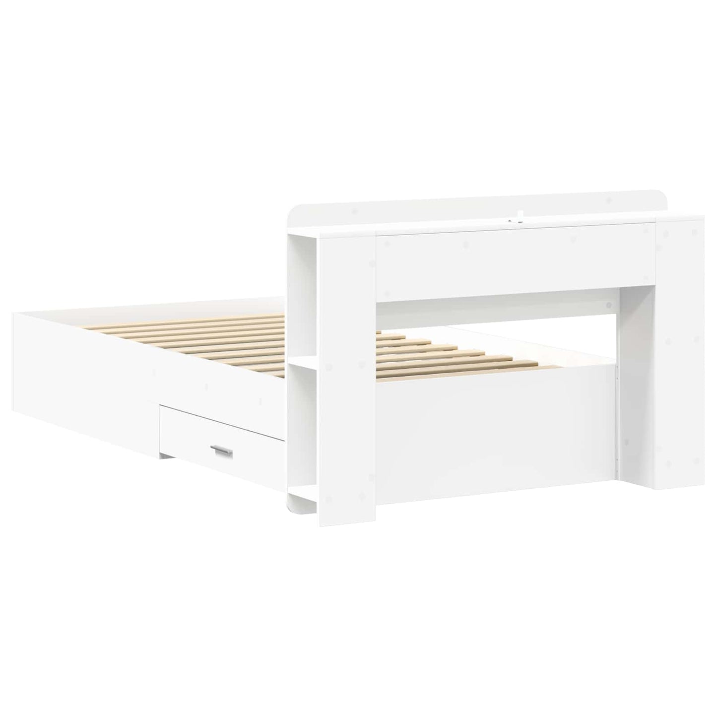Bed Frame with Storage White 80 x 200 cm Engineered Wood
