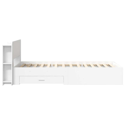 Bed Frame with Storage White 80 x 200 cm Engineered Wood