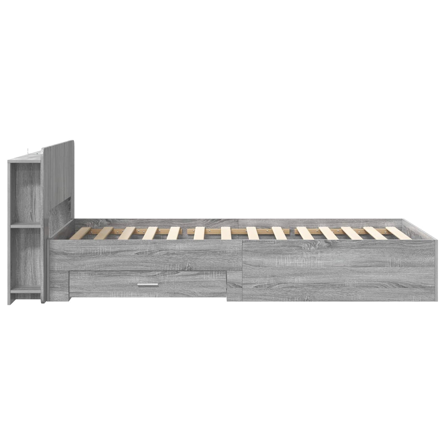 Bed Frame with Storage Grey Sonoma 90 x 190 cm Engineered Wood