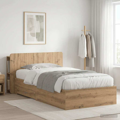 Bed Frame with Storage Artisan Oak 100 x 200 cm Engineered Wood