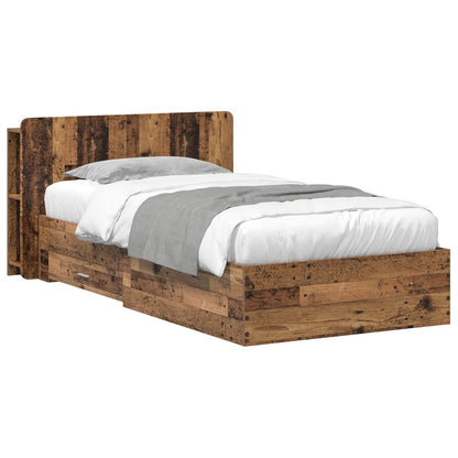 Bed Frame with Storage Old Wood 100 x 200 cm Engineered Wood