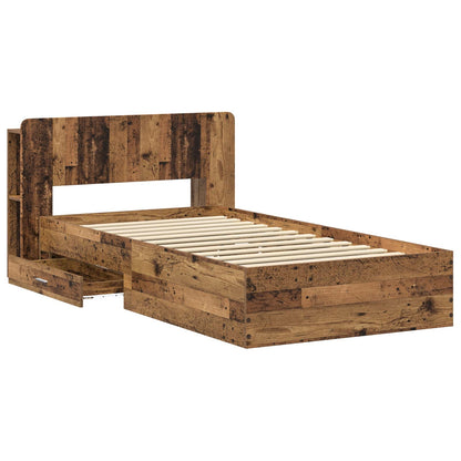 Bed Frame with Storage Old Wood 100 x 200 cm Engineered Wood