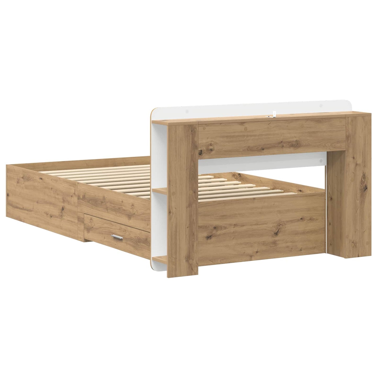 Bed Frame with Storage Artisan Oak 90 x 200 cm Engineered Wood