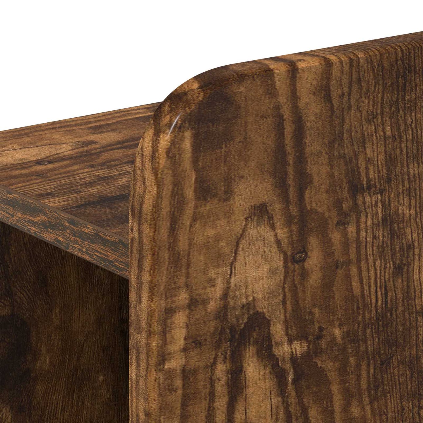 Bed Frame with Storage Smoked Oak 120 x 190 cm Engineered Wood