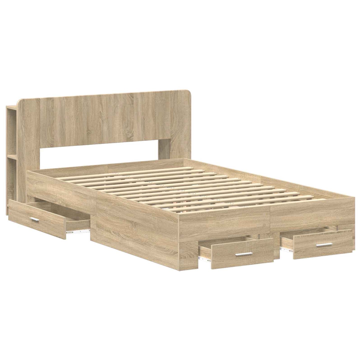 Bed Frame with Storage Sonoma Oak 120 x 200 cm Engineered Wood