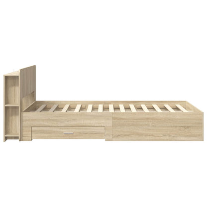Bed Frame with Storage Sonoma Oak 120 x 200 cm Engineered Wood