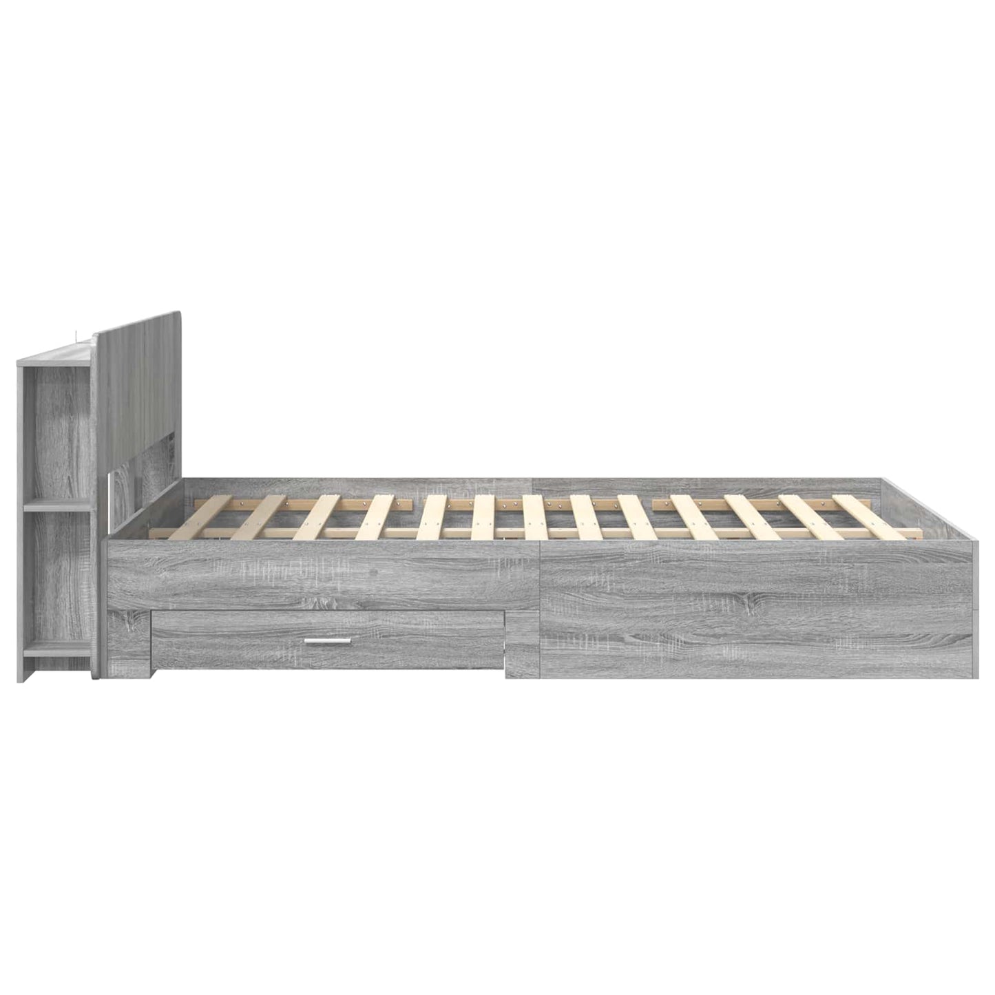 Bed Frame with Storage Grey Sonoma 140 x 200 cm Engineered Wood