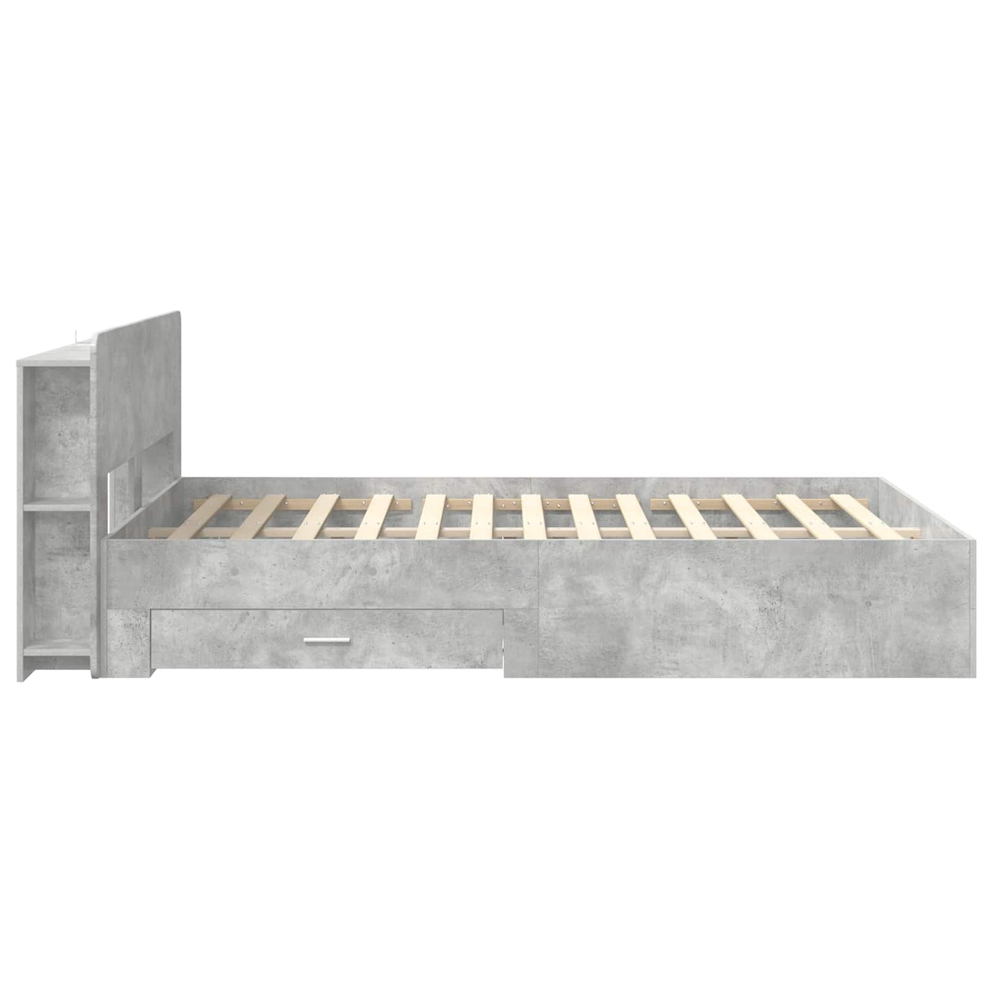 Bed Frame with Storage Concrete Grey 150 x 200 cm