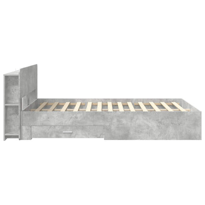 Bed Frame with Storage Concrete Grey 160 x 200 cm