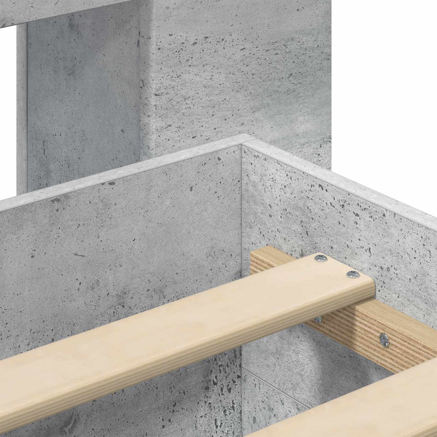 Bed Frame with Storage Concrete Grey 200 x 200 cm