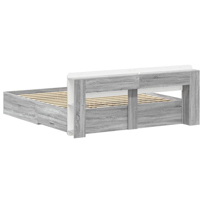 Bed Frame with Storage Grey Sonoma 200 x 200 cm Engineered Wood