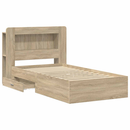 Bed Frame with Storage Sonoma Oak 75 x 190 cm Engineered Wood