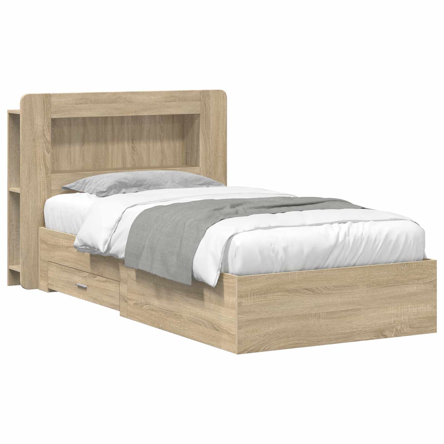 Bed Frame with Storage Sonoma Oak 80 x 200 cm Engineered Wood