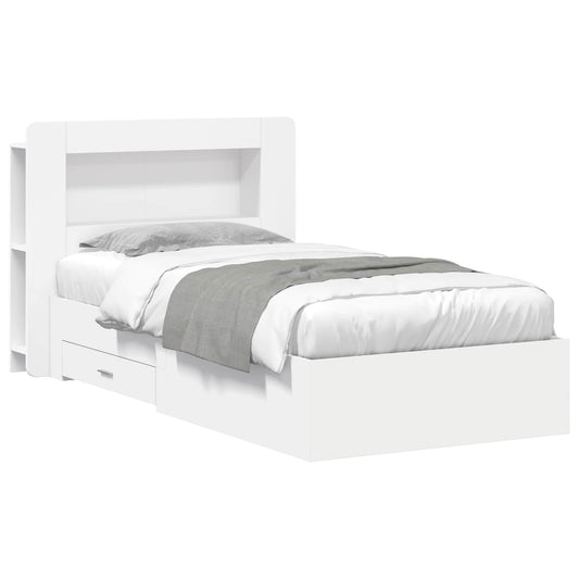 Bed Frame with Storage White 80 x 200 cm Engineered Wood