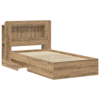 Bed Frame with Storage Artisan Oak 90 x 190 cm Engineered Wood