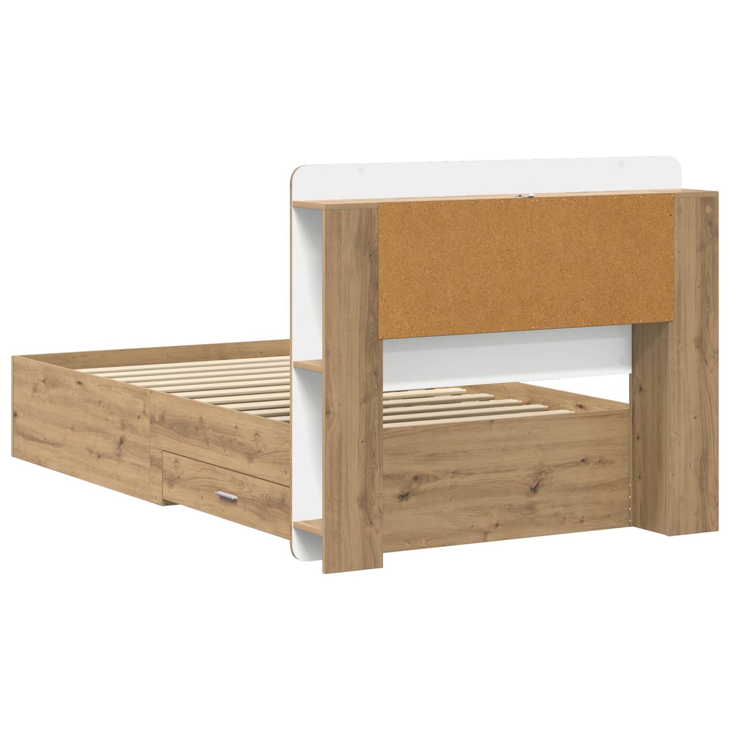 Bed Frame with Storage Artisan Oak 90 x 190 cm Engineered Wood