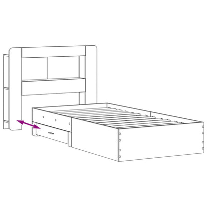 Bed Frame with Storage Artisan Oak 90 x 190 cm Engineered Wood