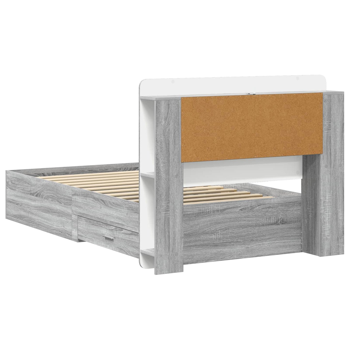 Bed Frame with Storage Grey Sonoma 90 x 190 cm Engineered Wood