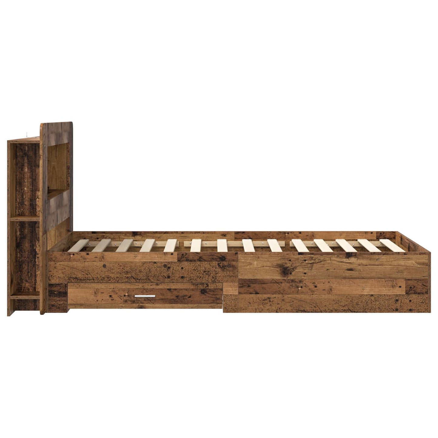 Bed Frame with Storage Old Wood 90 x 190 cm Engineered Wood