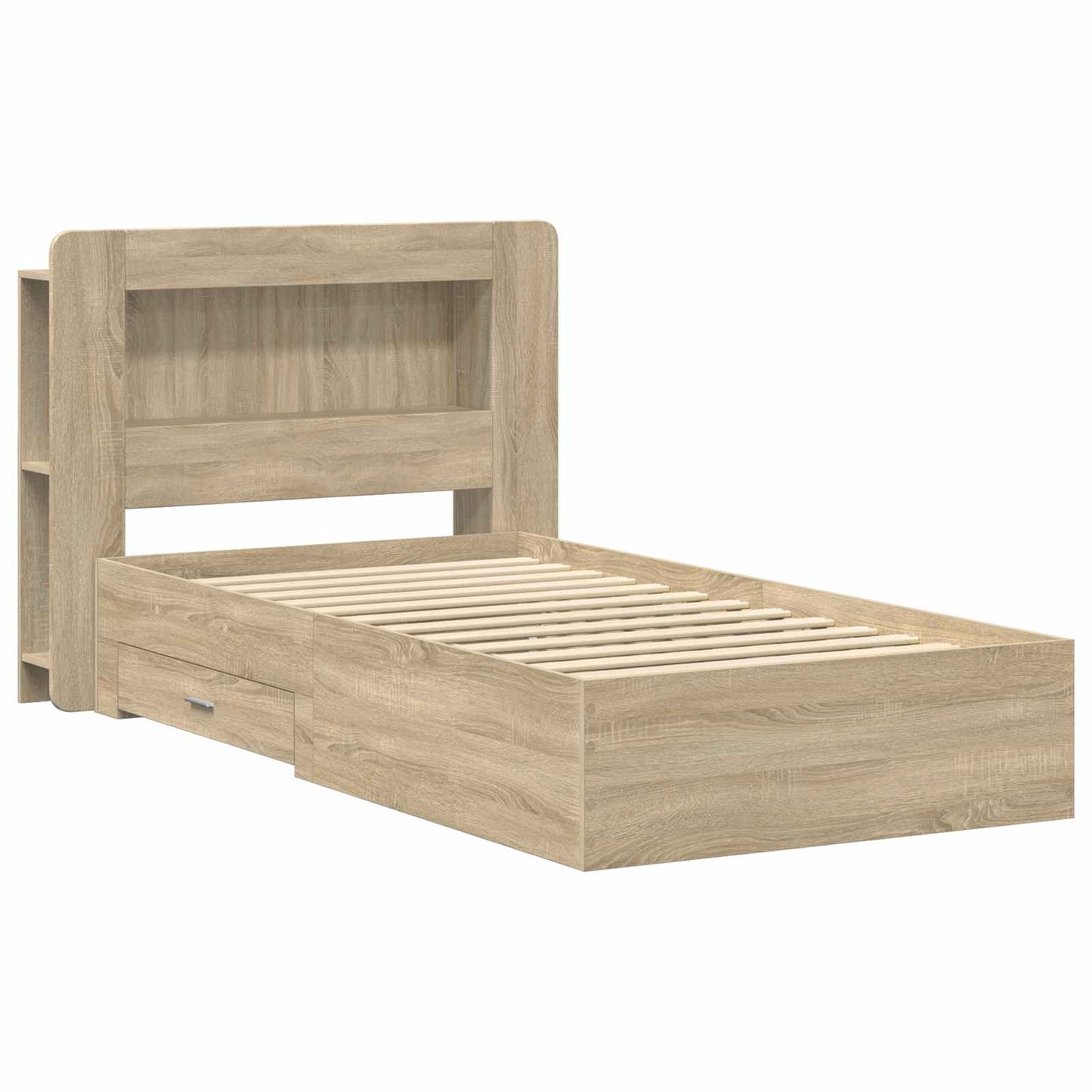 Bed Frame with Storage Sonoma Oak 90 x 190 cm Engineered Wood