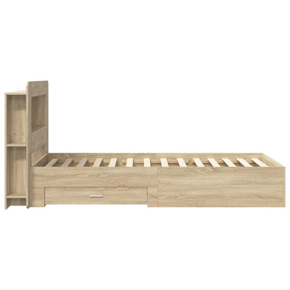 Bed Frame with Storage Sonoma Oak 90 x 190 cm Engineered Wood