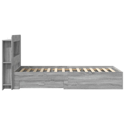 Bed Frame with Storage Grey Sonoma 100 x 200 cm Engineered Wood