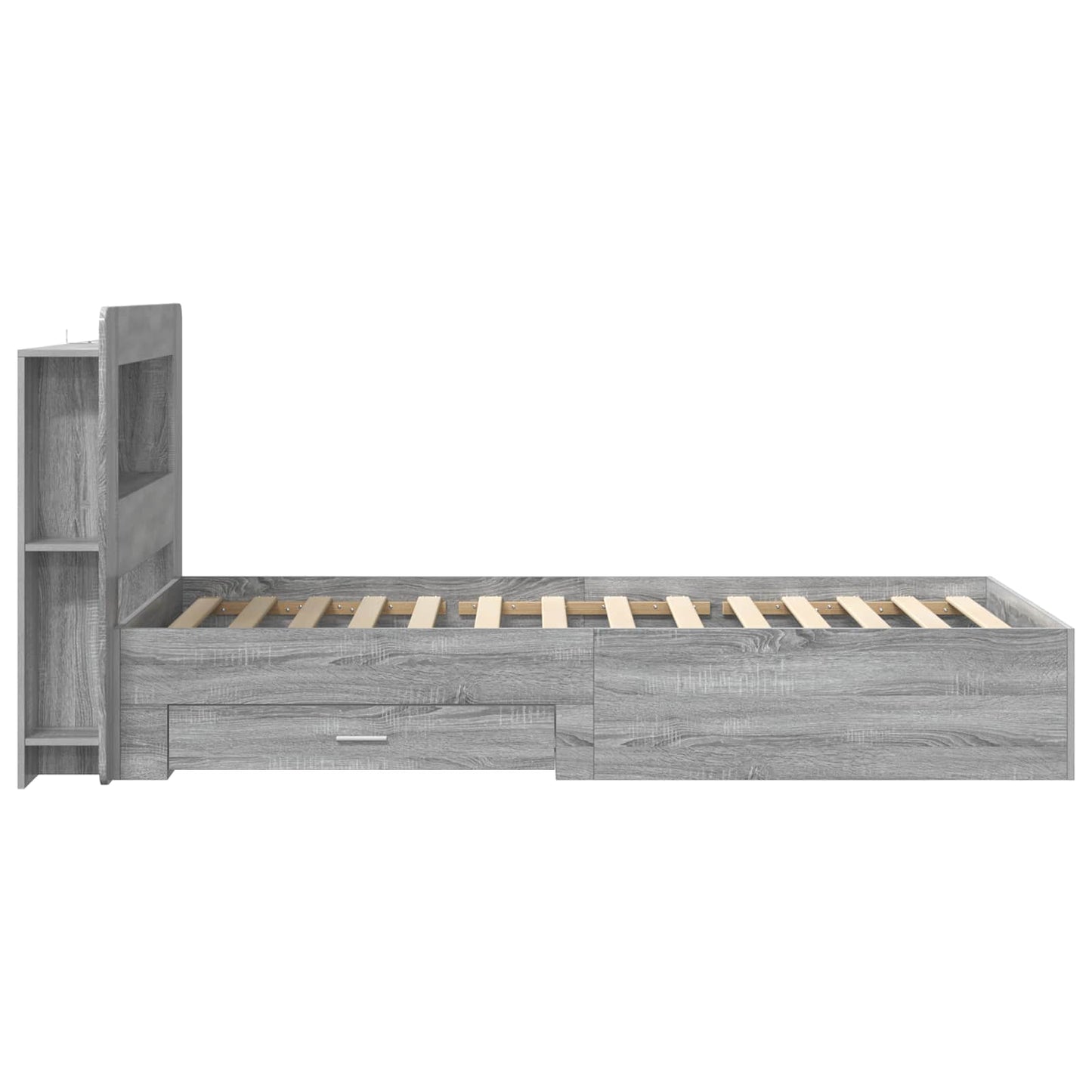 Bed Frame with Storage Grey Sonoma 90 x 200 cm Engineered Wood