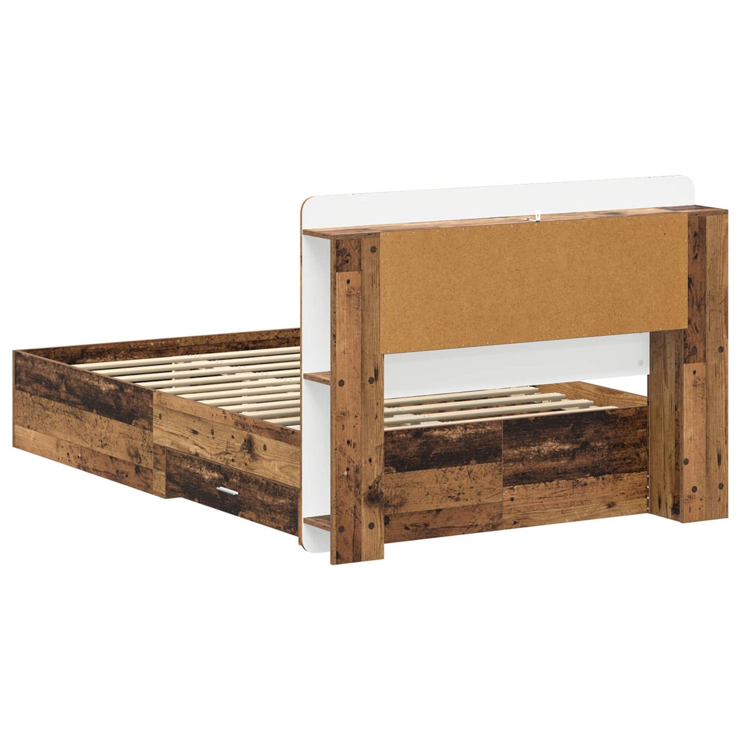 Bed Frame with Storage Old Wood 120 x 190 cm Engineered Wood