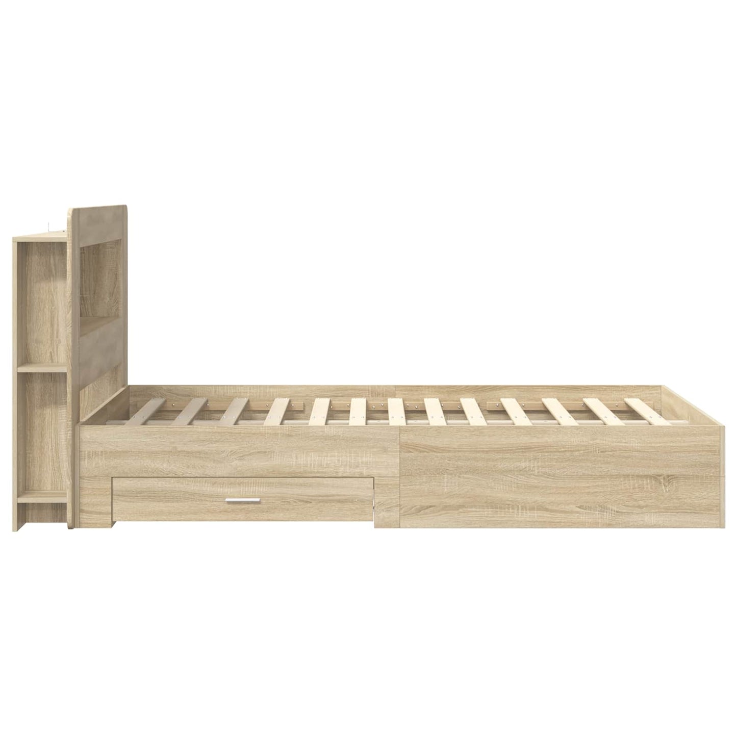 Bed Frame with Storage Sonoma Oak 120 x 200 cm Engineered Wood