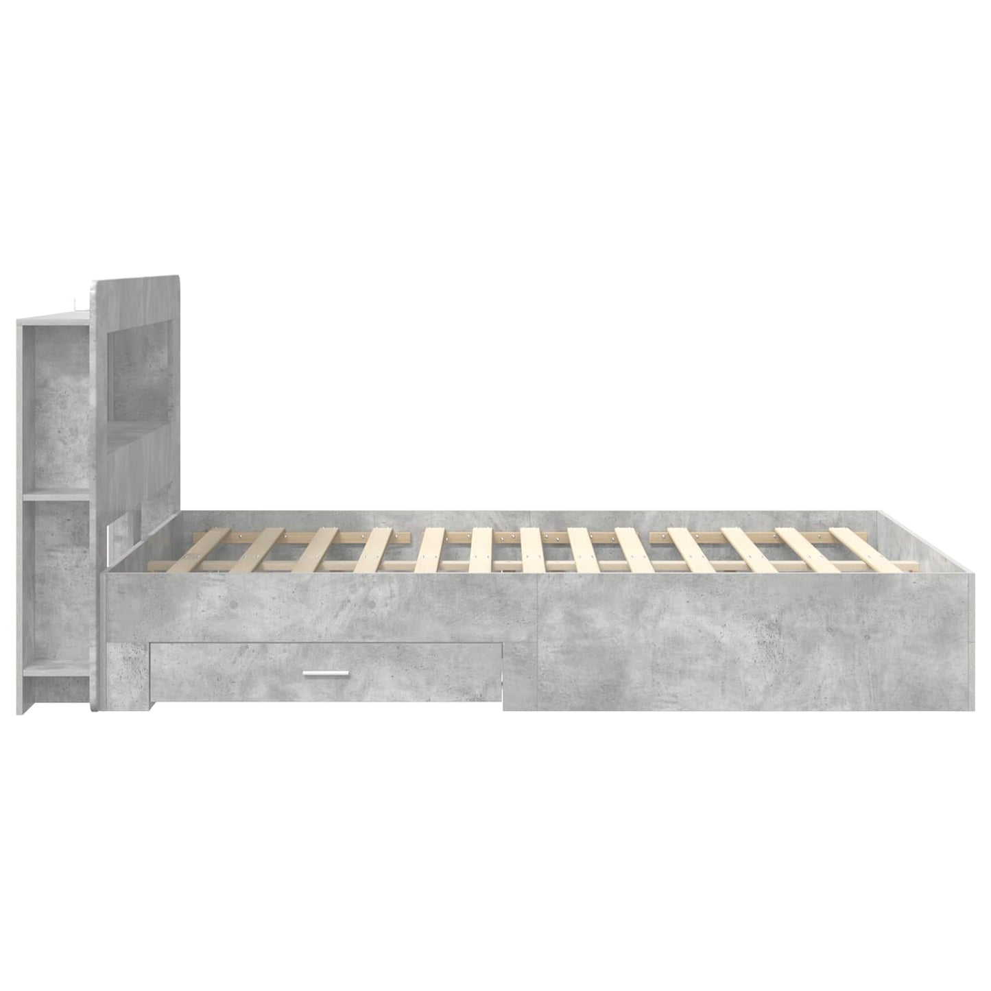 Bed Frame with Storage Concrete Grey 150 x 200 cm
