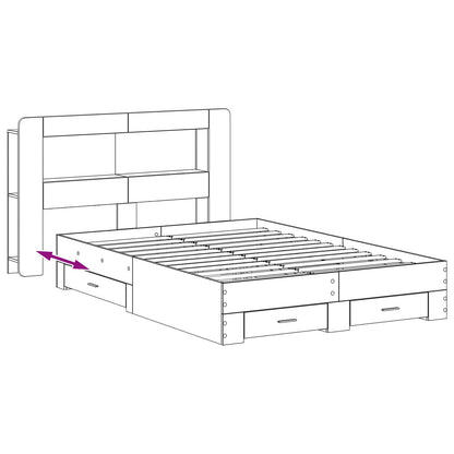 Bed Frame with Storage Sonoma Oak 150 x 200 cm Engineered Wood