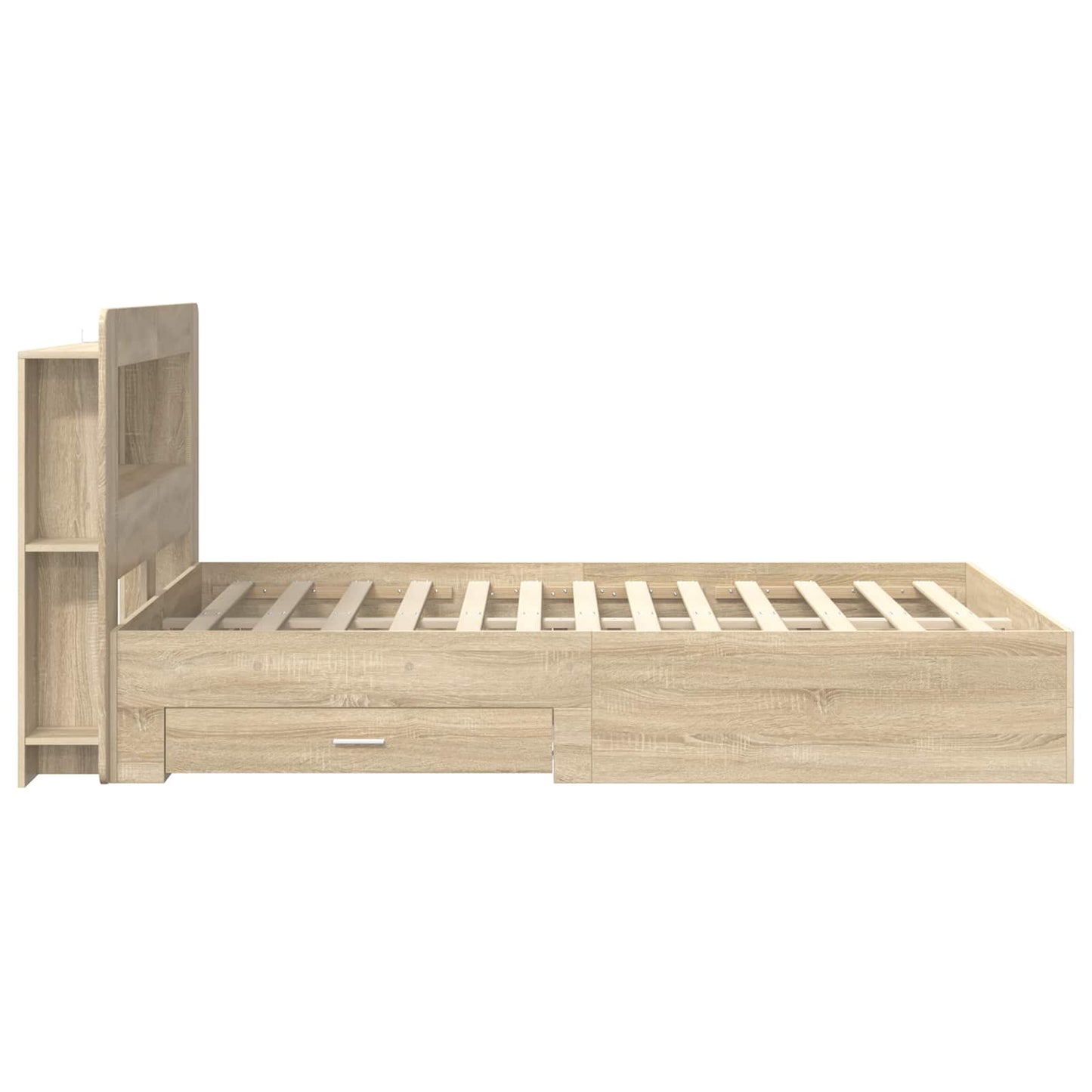 Bed Frame with Storage Sonoma Oak 150 x 200 cm Engineered Wood