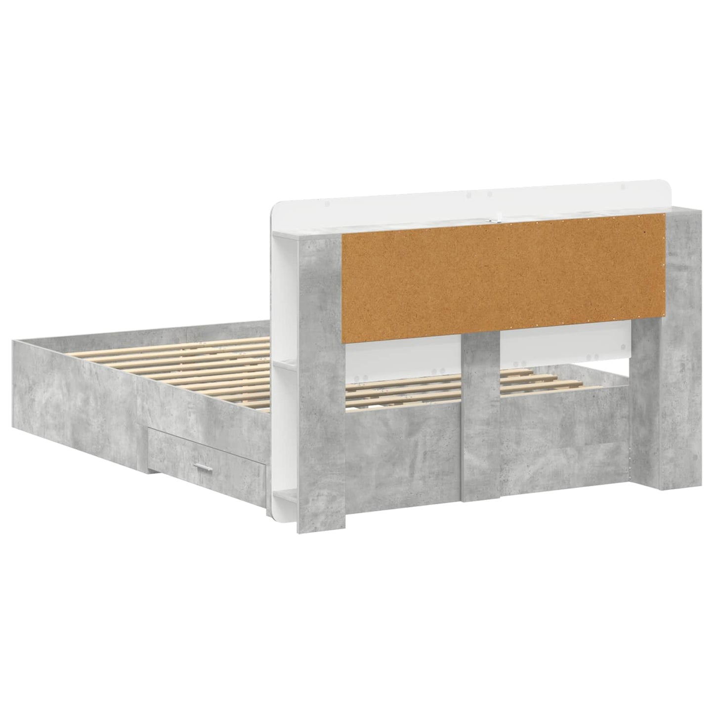 Bed Frame with Storage Concrete Grey 160 x 200 cm
