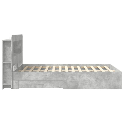 Bed Frame with Storage Concrete Grey 160 x 200 cm