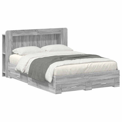 Bed Frame with Storage Grey Sonoma 160 x 200 cm Engineered Wood